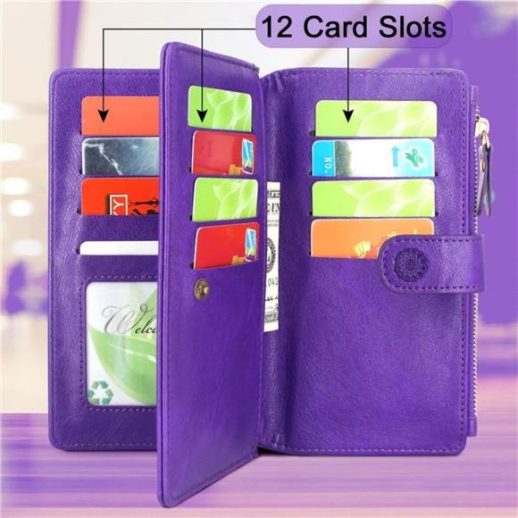 For iPhone 14 Pro Max 6.7in 5G 2022 Durable PU Leather Wallet Case with Strap - Picture 3 of 6